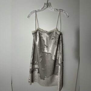 Great New Year’s Eve dress — Silver and white dress